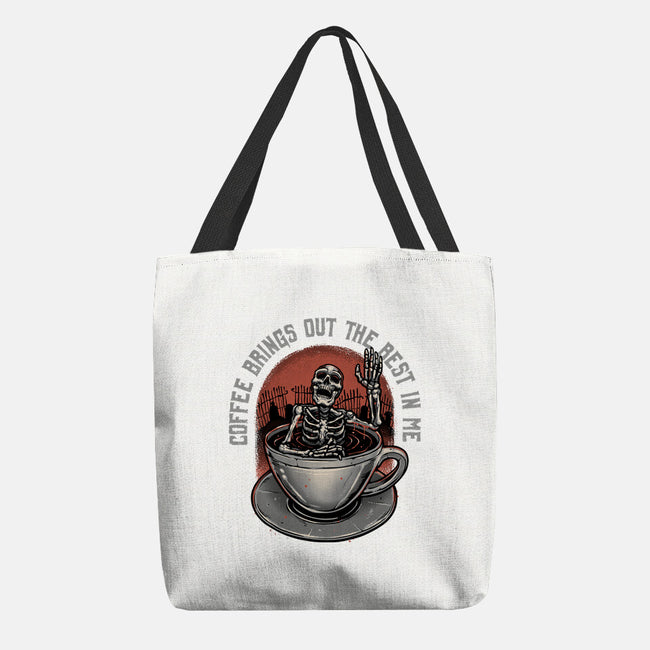 Coffee Brings Out The Best In Me-None-Basic Tote-Bag-glitchygorilla