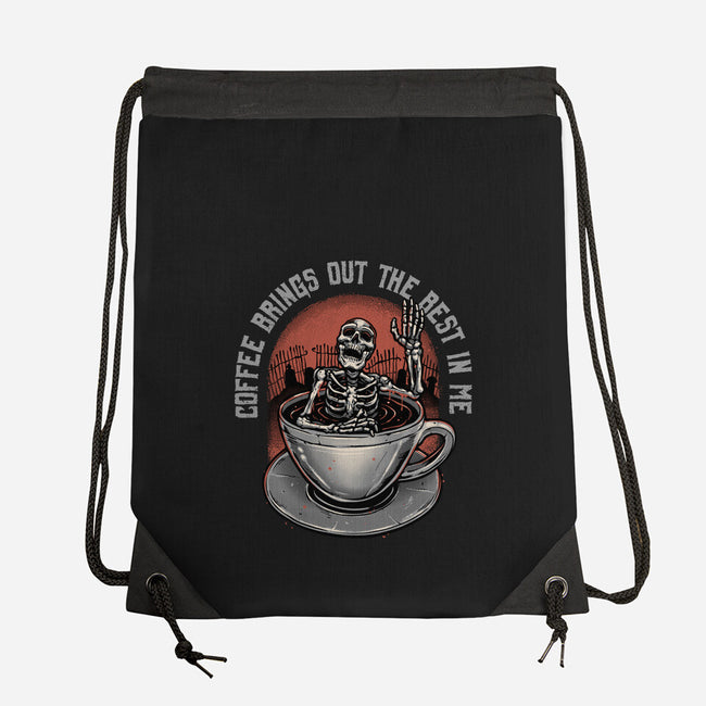 Coffee Brings Out The Best In Me-None-Drawstring-Bag-glitchygorilla