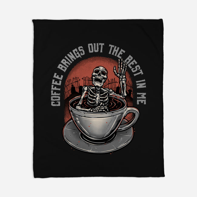 Coffee Brings Out The Best In Me-None-Fleece-Blanket-glitchygorilla