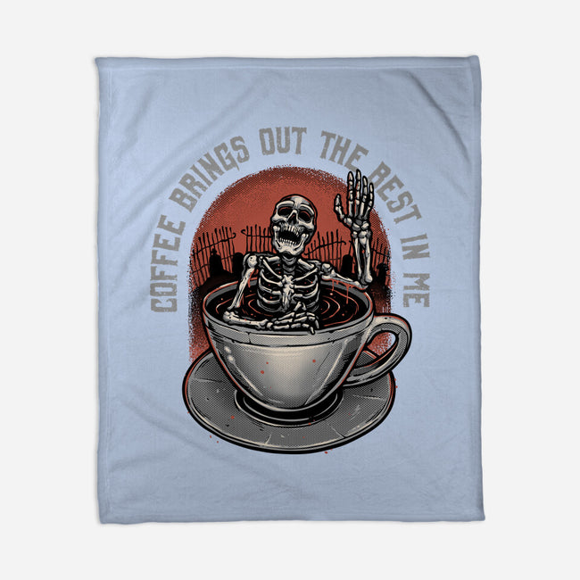 Coffee Brings Out The Best In Me-None-Fleece-Blanket-glitchygorilla