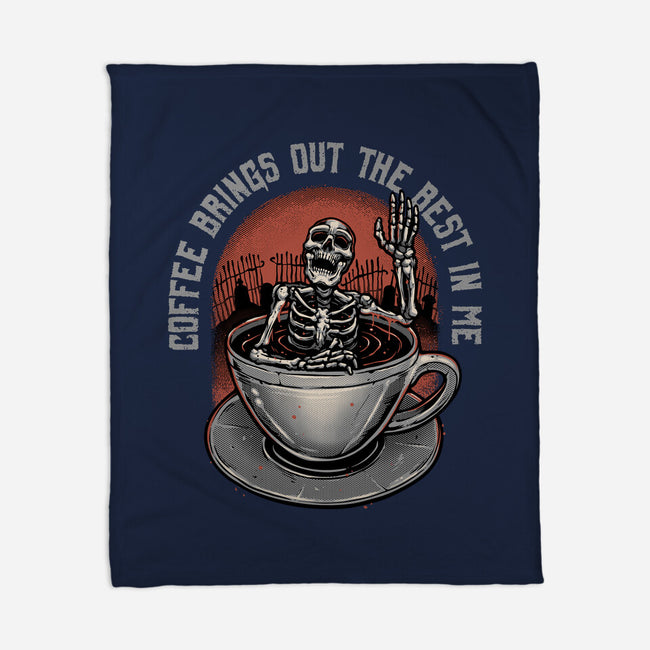 Coffee Brings Out The Best In Me-None-Fleece-Blanket-glitchygorilla