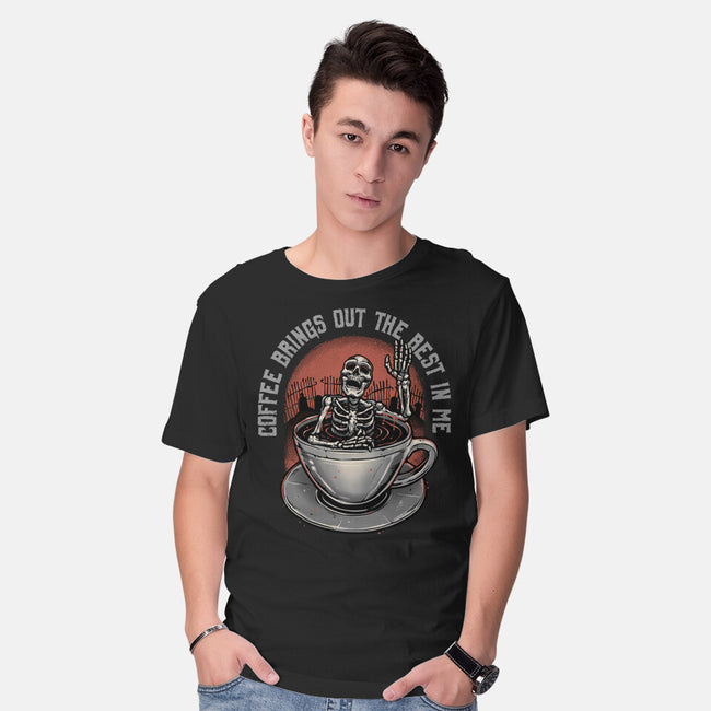 Coffee Brings Out The Best In Me-Mens-Basic-Tee-glitchygorilla