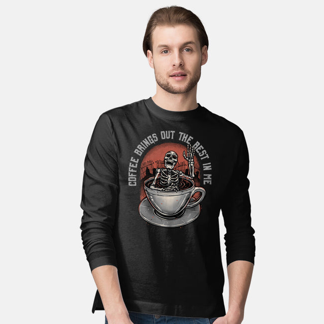 Coffee Brings Out The Best In Me-Mens-Long Sleeved-Tee-glitchygorilla