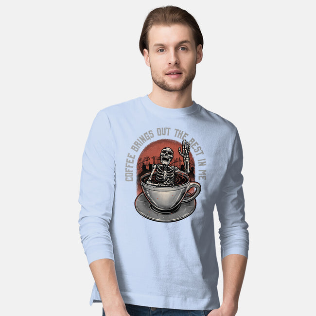 Coffee Brings Out The Best In Me-Mens-Long Sleeved-Tee-glitchygorilla