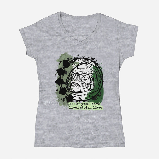 Doom 182-Womens-V-Neck-Tee-nickzzarto