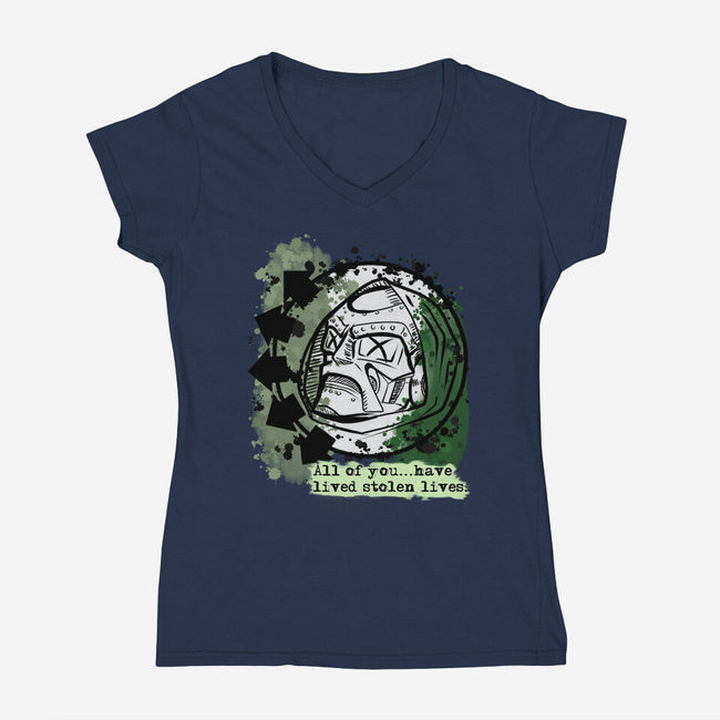 Doom 182-Womens-V-Neck-Tee-nickzzarto