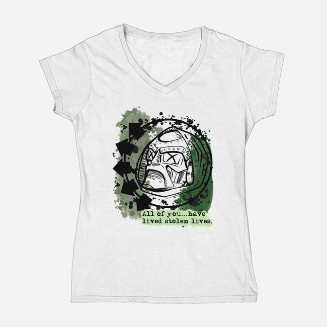 Doom 182-Womens-V-Neck-Tee-nickzzarto