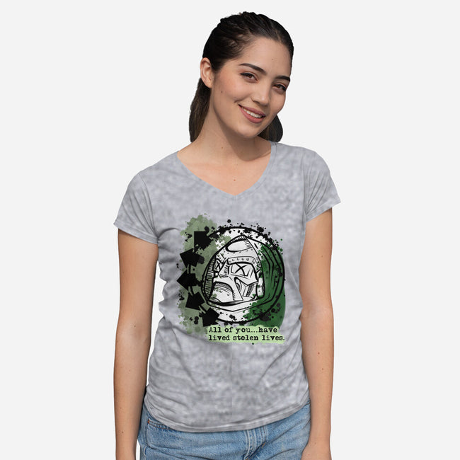 Doom 182-Womens-V-Neck-Tee-nickzzarto