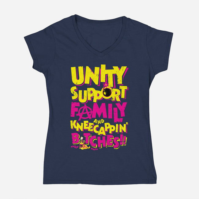 UNITY SUPPORT FAMILY-Womens-V-Neck-Tee-krobilad
