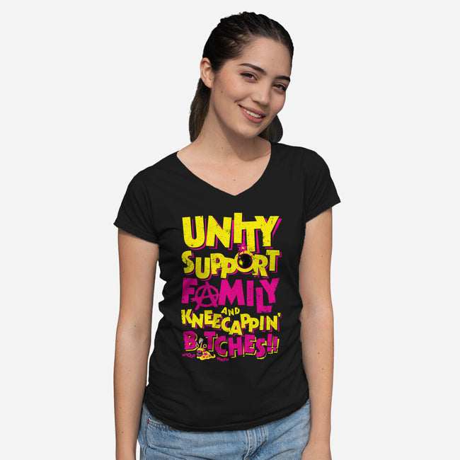 UNITY SUPPORT FAMILY-Womens-V-Neck-Tee-krobilad