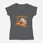 Spooky Paranormal Inactivity-Womens-V-Neck-Tee-Popnotic