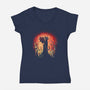 Dragon Cat-Womens-V-Neck-Tee-zascanauta