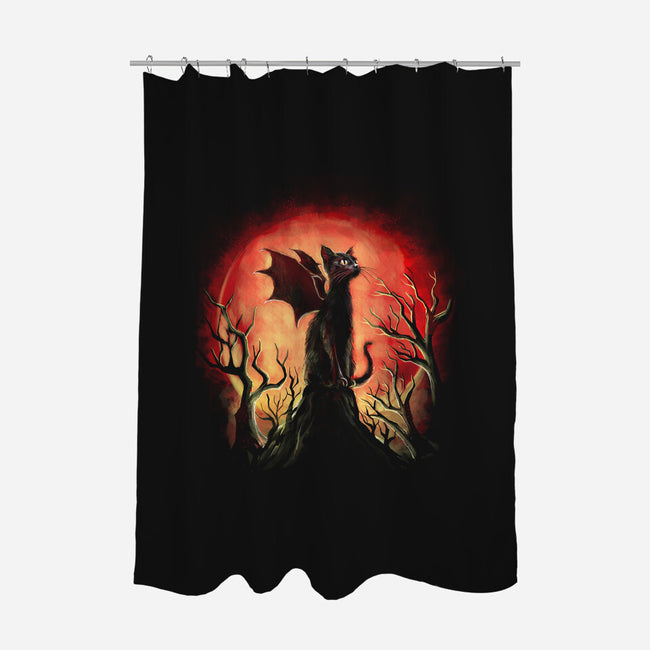 Dragon Cat-None-Polyester-Shower Curtain-zascanauta