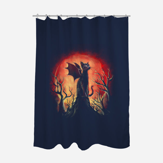 Dragon Cat-None-Polyester-Shower Curtain-zascanauta