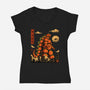 Pumpkin Kaiju-Womens-V-Neck-Tee-erion_designs