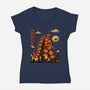 Pumpkin Kaiju-Womens-V-Neck-Tee-erion_designs