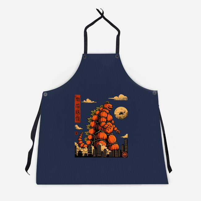 Pumpkin Kaiju-Unisex-Kitchen-Apron-erion_designs