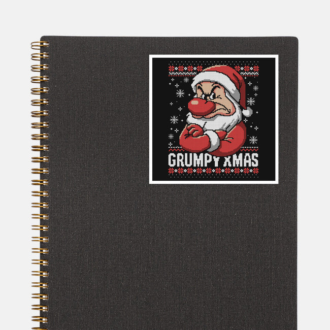 Grumpy Christmas-None-Glossy-Sticker-NemiMakeit