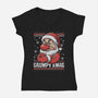 Grumpy Christmas-Womens-V-Neck-Tee-NemiMakeit