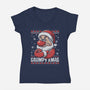 Grumpy Christmas-Womens-V-Neck-Tee-NemiMakeit