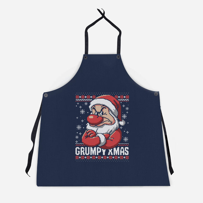 Grumpy Christmas-Unisex-Kitchen-Apron-NemiMakeit