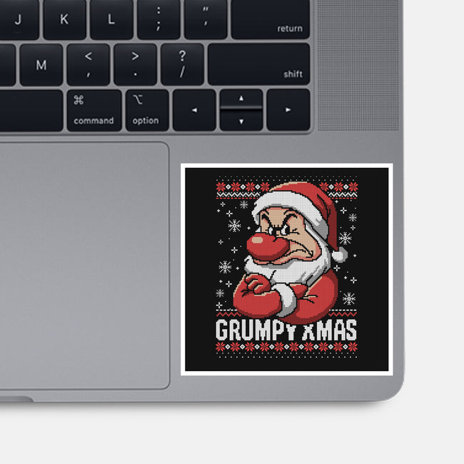 Grumpy Christmas-None-Glossy-Sticker-NemiMakeit