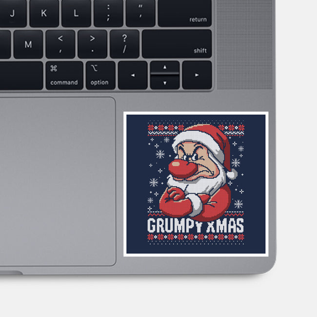 Grumpy Christmas-None-Glossy-Sticker-NemiMakeit
