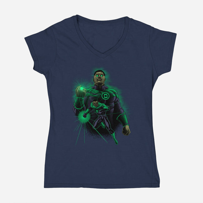 Star Sector Protector-Womens-V-Neck-Tee-Astrobot Invention