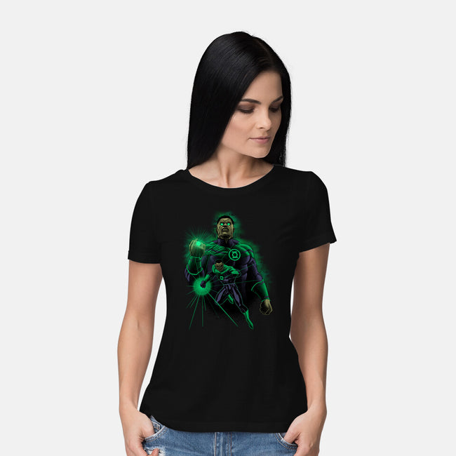 Star Sector Protector-Womens-Basic-Tee-Astrobot Invention