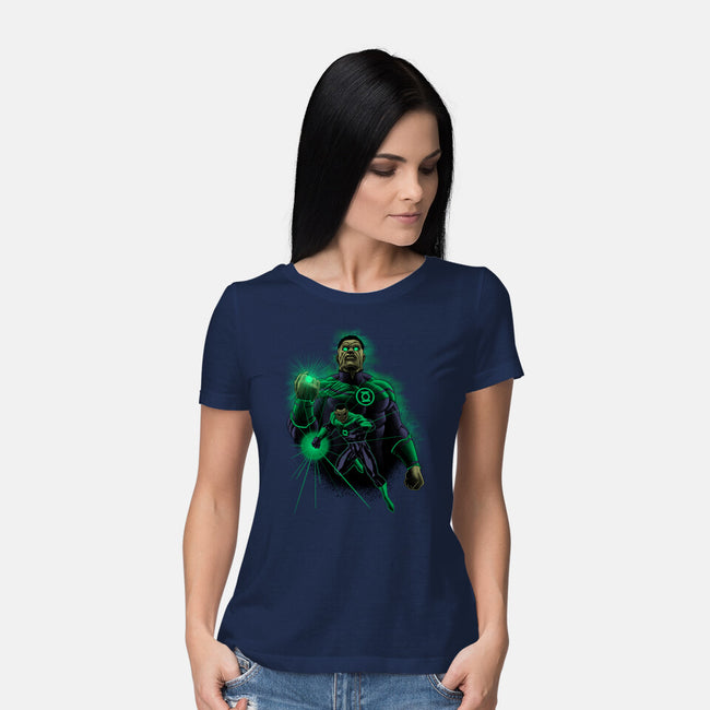 Star Sector Protector-Womens-Basic-Tee-Astrobot Invention