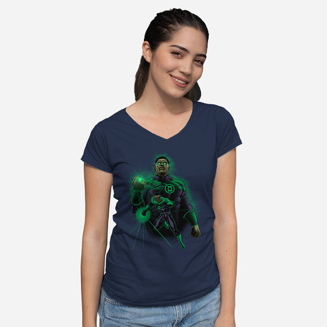 Star Sector Protector-Womens-V-Neck-Tee-Astrobot Invention