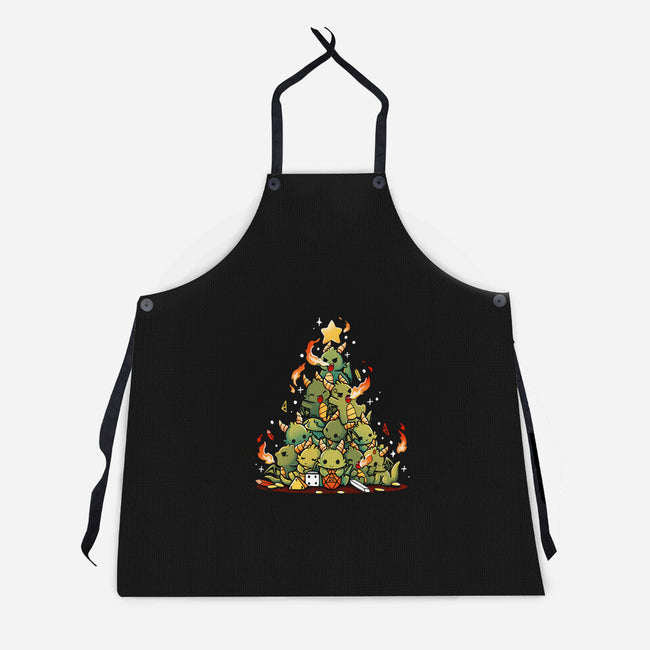 Christmas Tree Dragons-Unisex-Kitchen-Apron-Vallina84