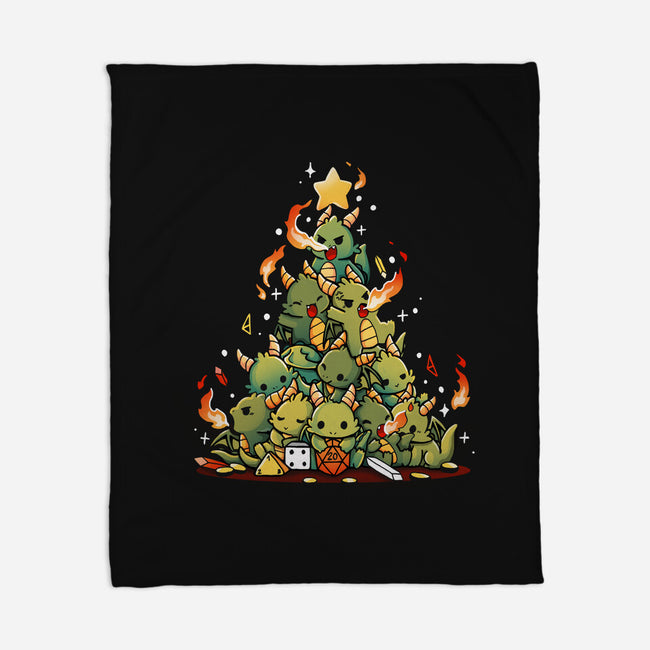 Christmas Tree Dragons-None-Fleece-Blanket-Vallina84
