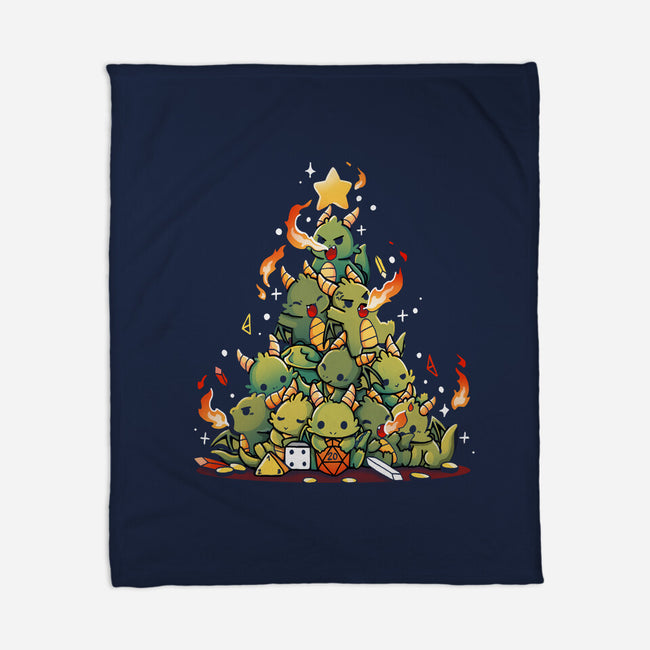 Christmas Tree Dragons-None-Fleece-Blanket-Vallina84