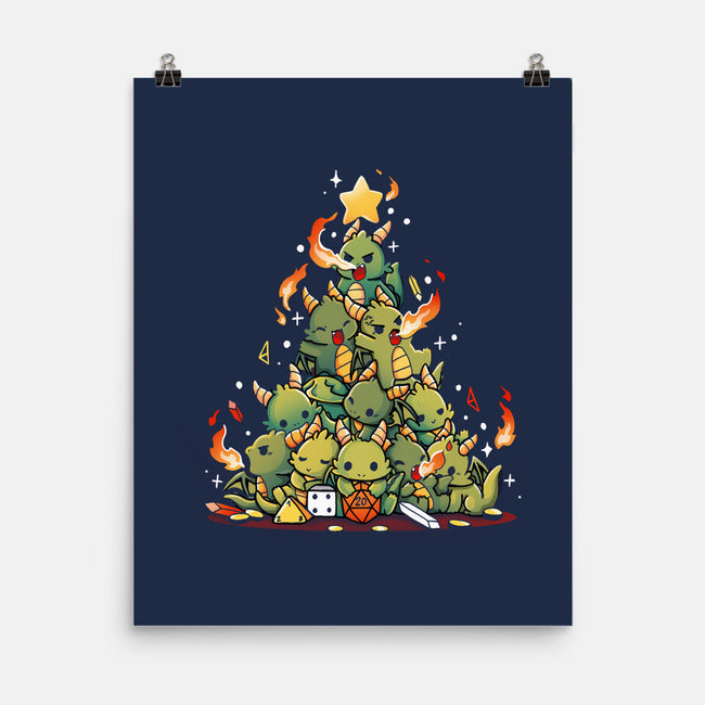 Christmas Tree Dragons-None-Matte-Poster-Vallina84