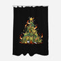 Christmas Tree Dragons-None-Polyester-Shower Curtain-Vallina84