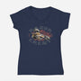 Razor Crest-Womens-V-Neck-Tee-Wheels