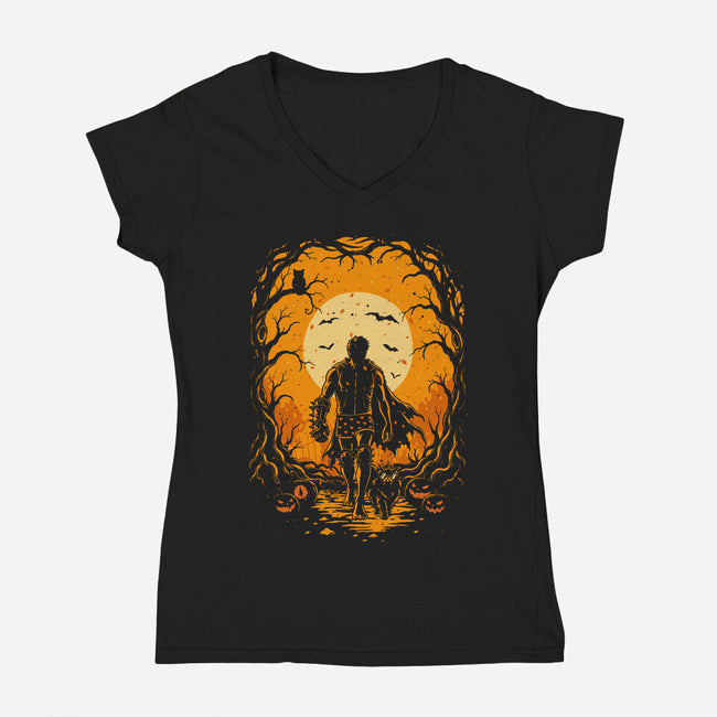 Crawl Or Treat-Womens-V-Neck-Tee-retrodivision