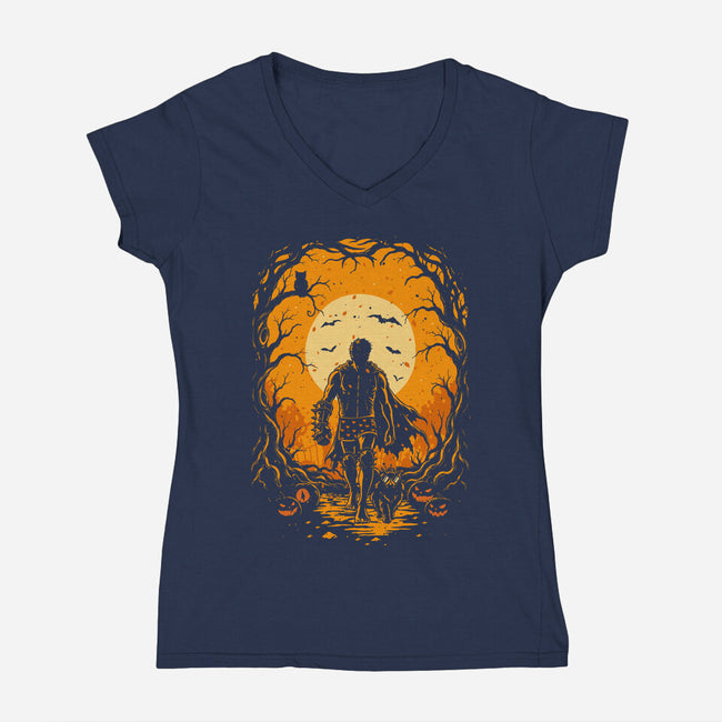 Crawl Or Treat-Womens-V-Neck-Tee-retrodivision