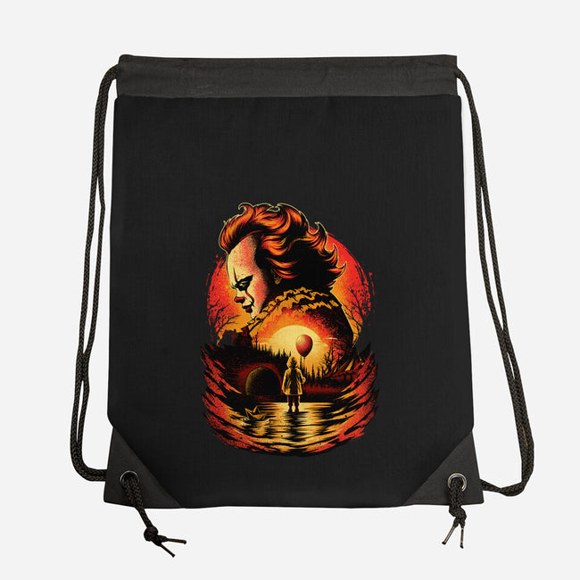 Clown Beneath The Blood Moon-None-Drawstring-Bag-hypertwenty