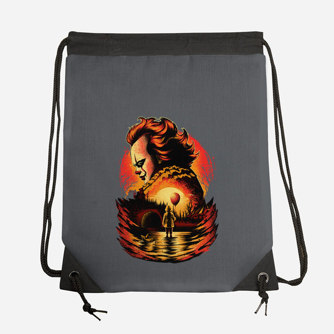 Clown Beneath The Blood Moon-None-Drawstring-Bag-hypertwenty