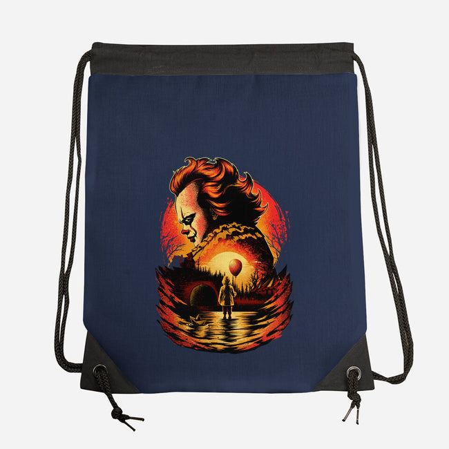 Clown Beneath The Blood Moon-None-Drawstring-Bag-hypertwenty