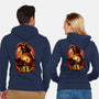 Clown Beneath The Blood Moon-Unisex-Zip-Up-Sweatshirt-hypertwenty