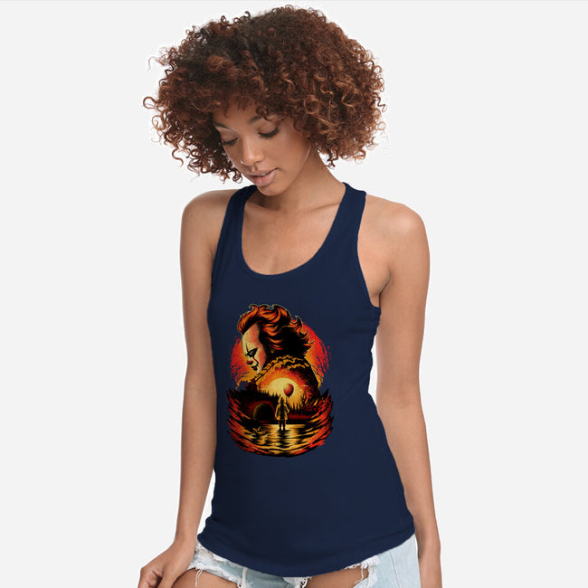 Clown Beneath The Blood Moon-Womens-Racerback-Tank-hypertwenty