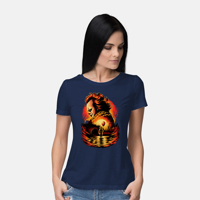Clown Beneath The Blood Moon-Womens-Basic-Tee-hypertwenty