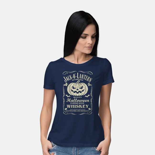 Jack-O-Lantern Whiskey-Womens-Basic-Tee-NMdesign