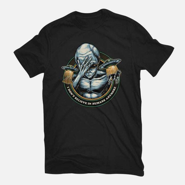 I Don't Believe In Humans Anymore-Mens-Basic-Tee-glitchygorilla