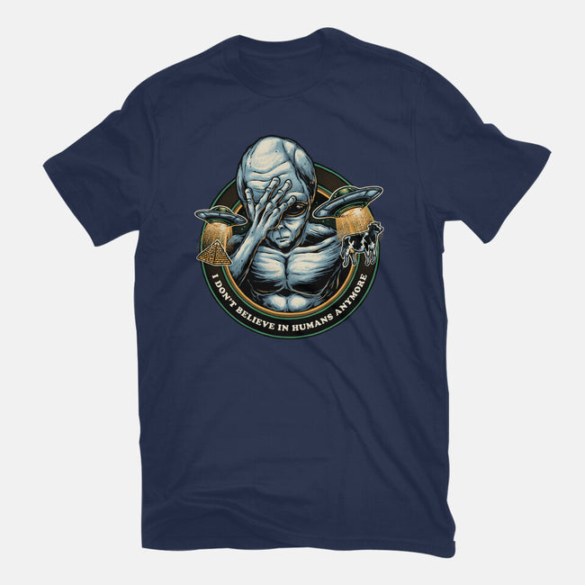 I Don't Believe In Humans Anymore-Mens-Basic-Tee-glitchygorilla