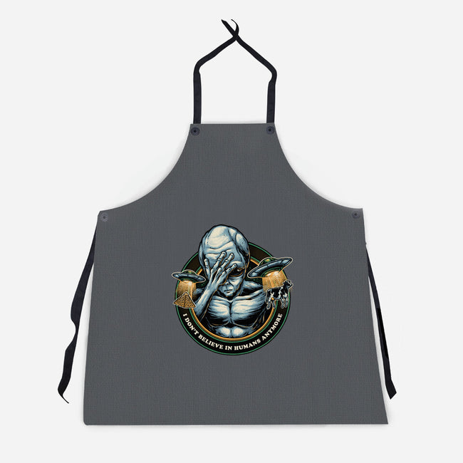 I Don't Believe In Humans Anymore-Unisex-Kitchen-Apron-glitchygorilla