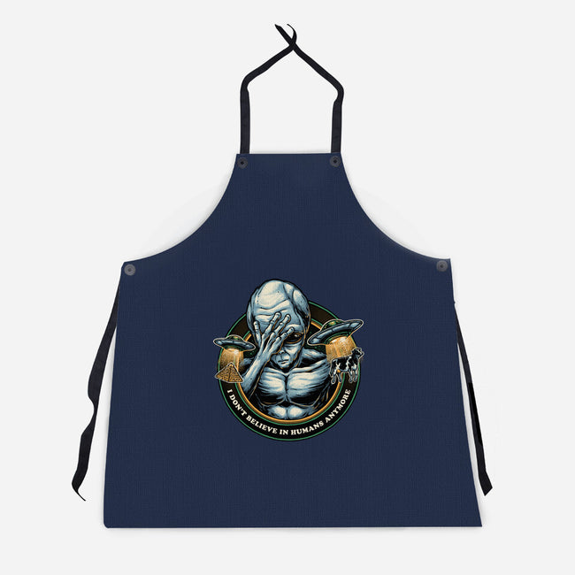 I Don't Believe In Humans Anymore-Unisex-Kitchen-Apron-glitchygorilla